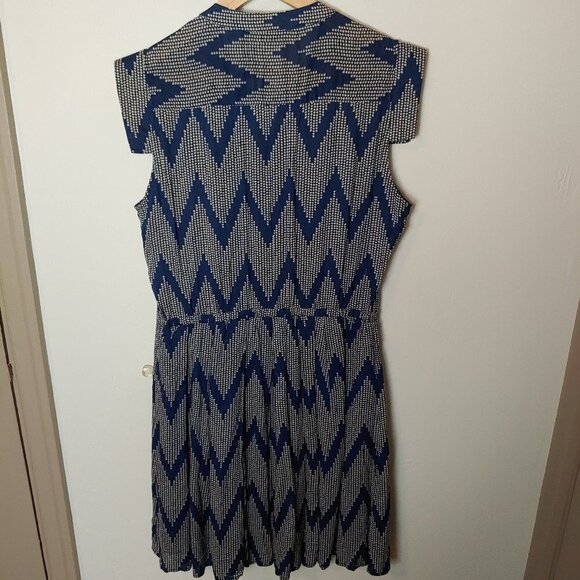 11-1 Tylho Dress Anthropologie Shirt Dress Geometric Sleeveless Button Boho - Picture 4 of 7